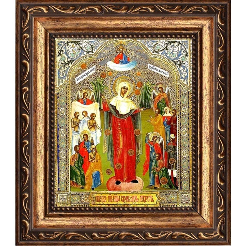 Икона Божьей Матери Всех скорбящих радость на холсте.