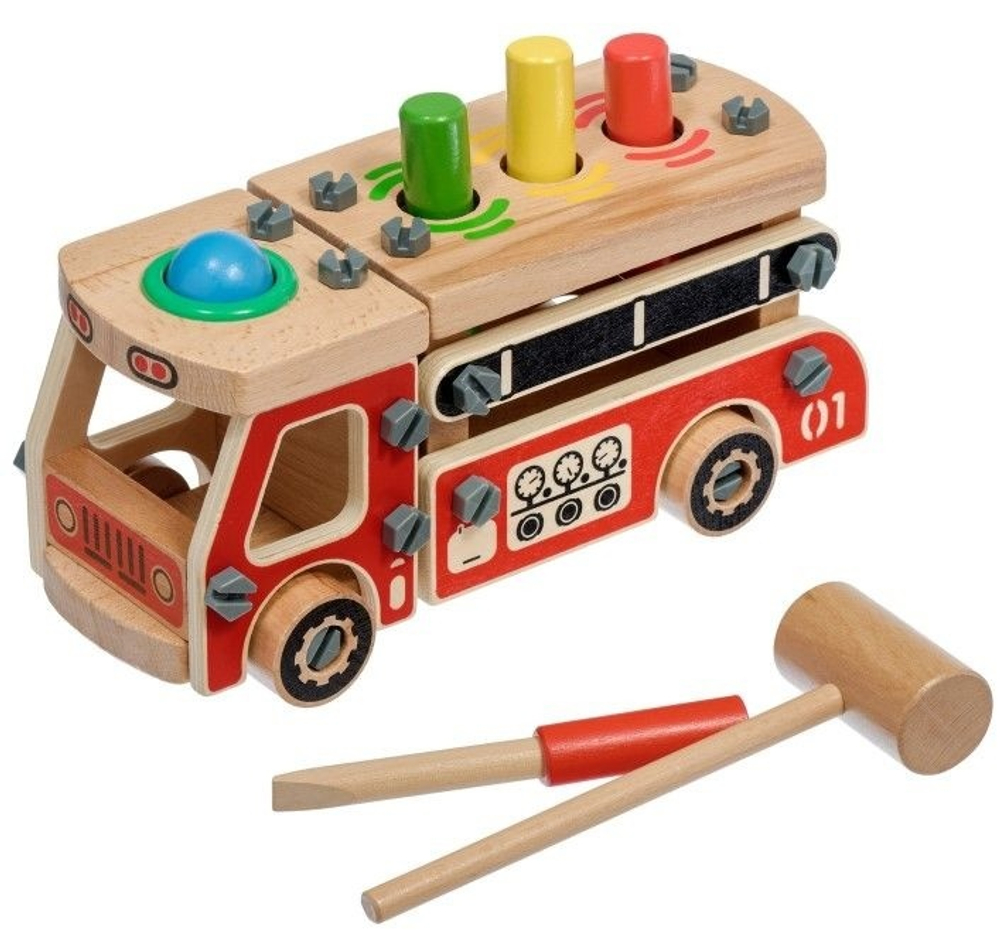 Конструктор "Пожарная машина" ИГРУШКИ ИЗ ДЕРЕВА