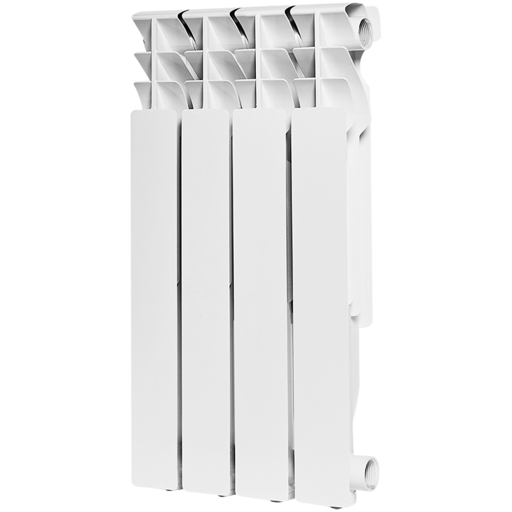 Радиатор алюминиевый ROMMER Plus 500 - 4 секции (подключение боковое, цвет белый)