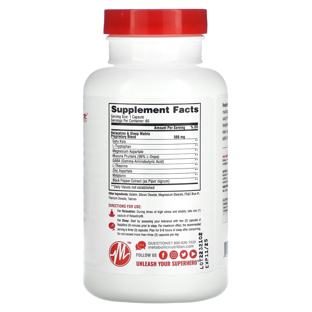 Metabolic Nutrition, Relaxitrol`` 60 капсул