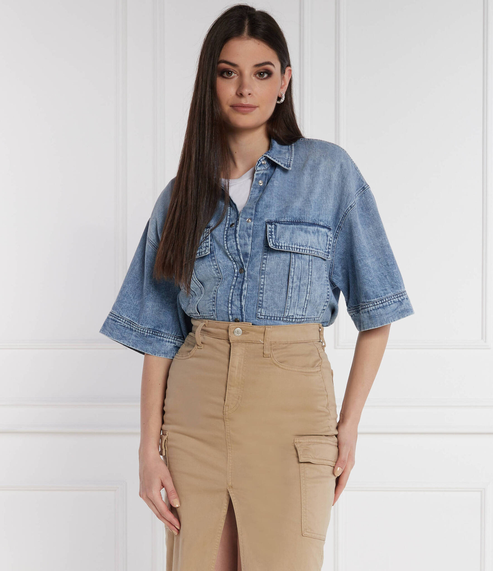 Джинсовая рубашка DONDUP - made in Italy - голубой(DC344 DF0272D HE8)