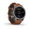 Умные часы Garmin FENIX 7 Sapphire Solar титановый серый с коричневым кожаным ремешком