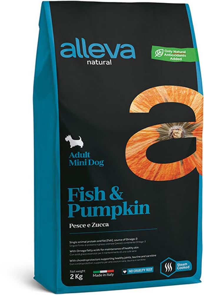 Alleva Natural Fish &amp; Pumpkin Mini, сухой (2 кг)