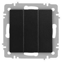 Выключатель Intro Accent 6-106-05 тройной, 10А-250В, IP20, СУ, AL/CU, антрацит