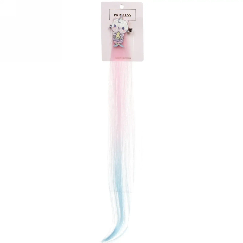 Зажим для волос с нейлоном 1шт детские»Show- Милаш», микс 4 цвета, 35 см