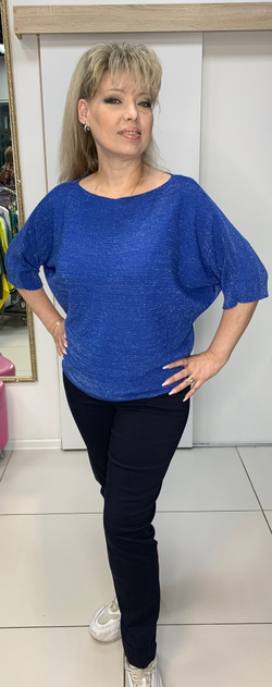 Нарядный итальянский  блузон с люрексом