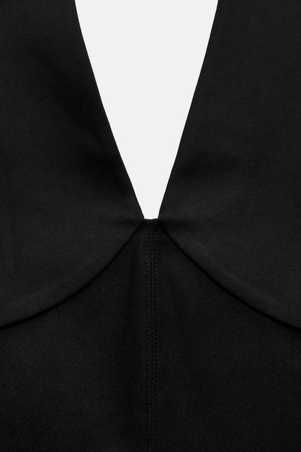 ZARA ТОП С ГОРЛОВИНОЙ ХАЛТЕР И СБОРКОЙ, ЧЕРНЫЙ