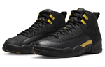 Jordan Air Jordan 12 retro "black taxi" trend shock absorption high-top retro basketball shoes men's black gold