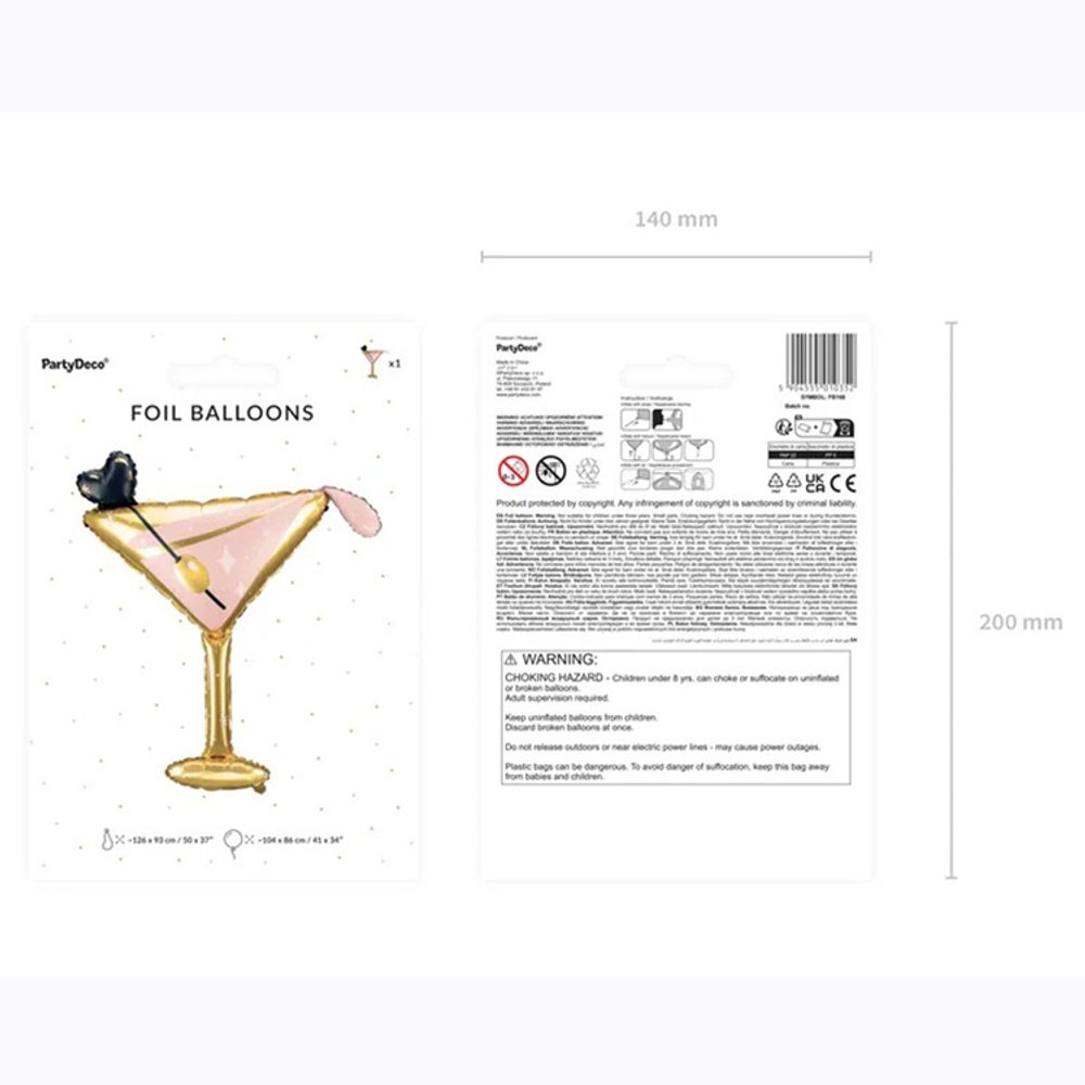 Фольгированный шар-фигура «Бокал Мартини», 99 см