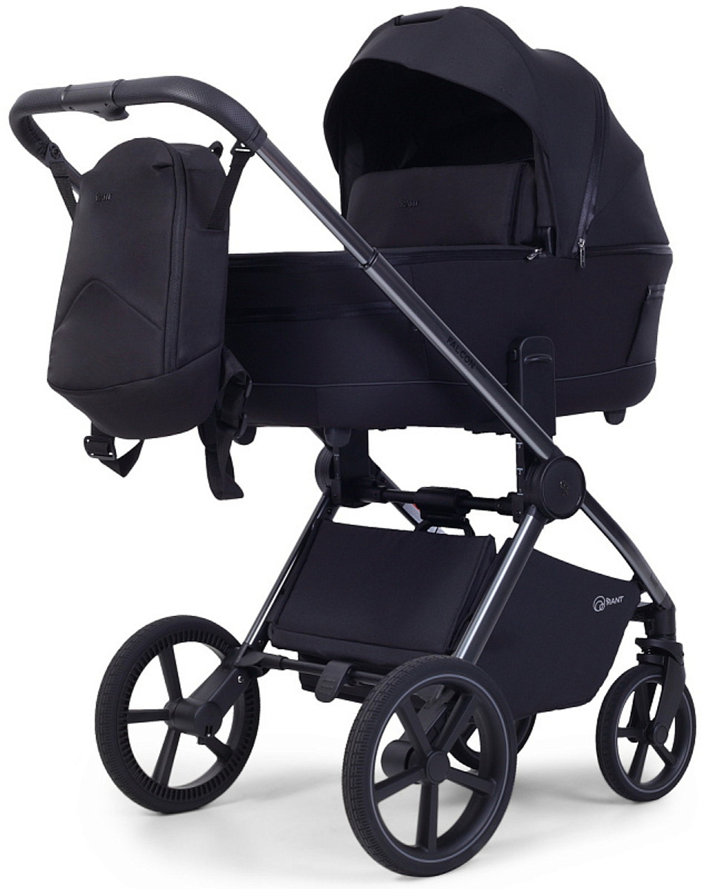 Детская коляска Rant Falcon Soft Therm 3 в 1 с автокреслом Evomax Black Black