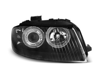 Передние фары Audi A3 8P angel eyes black