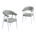 Стул кресло TEKHAS 2, цвет белый матовый + ткань шенилл 221 бело-голубой