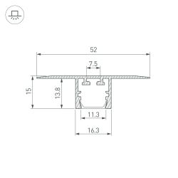 Профиль PDS-T-HIDE-2000 (Arlight, Алюминий) 035014