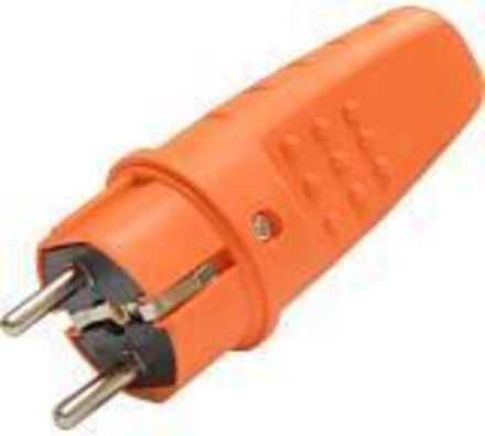 Вилка "UNIVersal" прямая c/з каучук 16А 250В IP44 цвет оранжевый (еврослот)