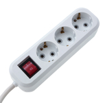 Удлинитель бытовой 3 м, 10A, тип УХз10, с заземлением и выключателем, 3 розетки, Сибртех