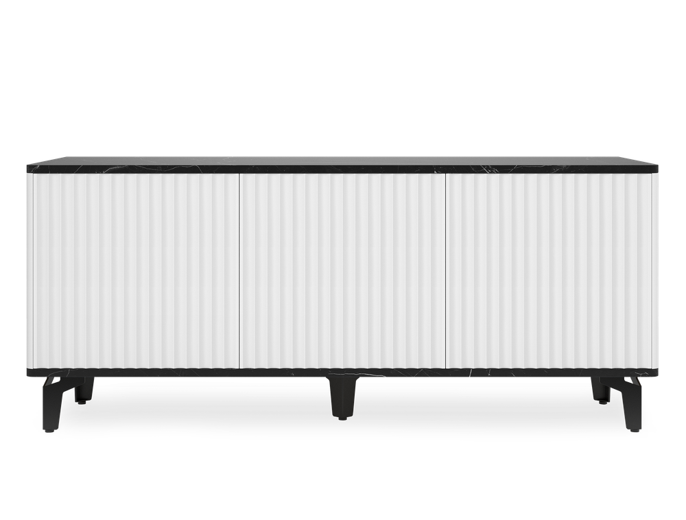 Тумба под телевизор на ножках ROYAL 5041 эко (Мрамор Неро-Черный)