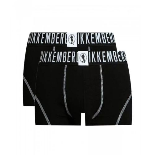 Мужские трусы хипсы черные набор 2 в 1 Bikkembergs FASHION PUPINO BKK1UTR06BI