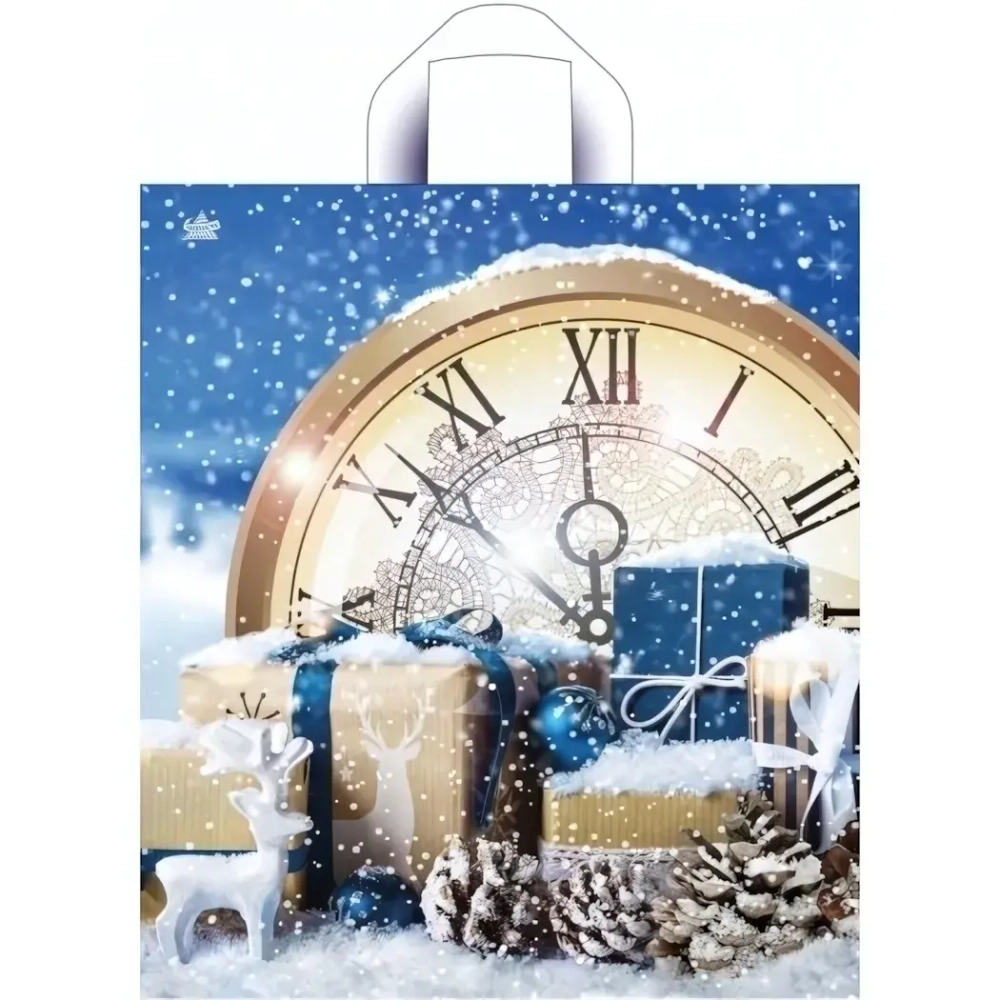 Пакет ПЭ с петлевой ручкой 42х38см (37) ПНД (Снежный) НГ Тико