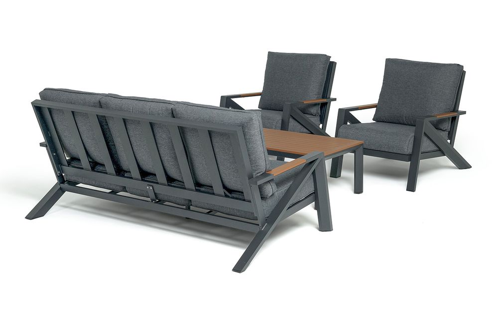"Лотос" лаунж-зона 5-местная из алюминия, цвет темно-серый