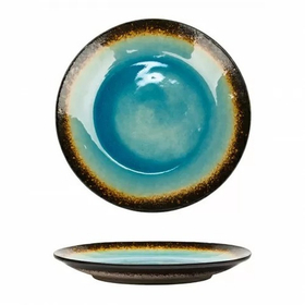 Тарелка d=23 см,каменная керамика,серия "2022 Spider Silk-Blue" P.L.