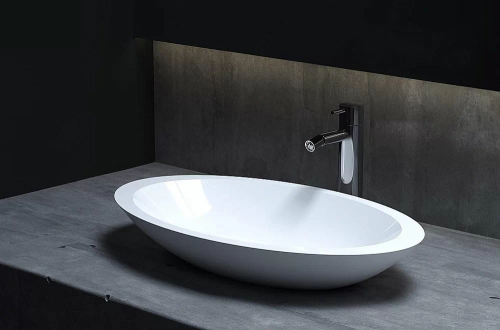 Раковина накладная Salini Callista 02 1101202SM 57,5 из искусственного камня S-Stone, белая матовая