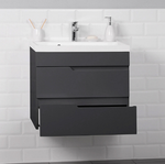 Комплект тумба Sky 60 (600х450х560) с раковиной Clarissa 60 Графит
