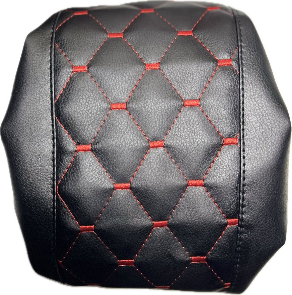 Чехол на штатный подлокотник Лада Веста (красная нить Рубин)