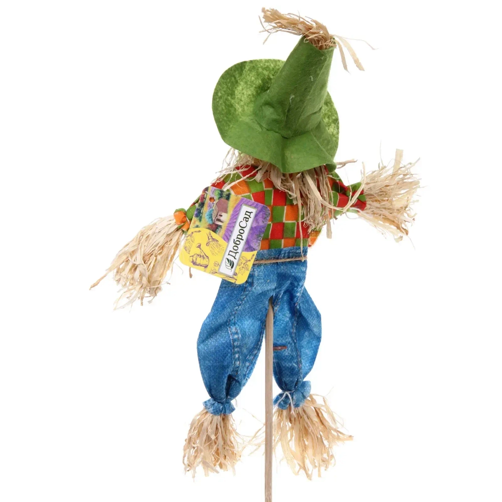 Фигура садовая «Пугало - Джорджик» в салатовой шляпе 30 (50) см ДоброСад