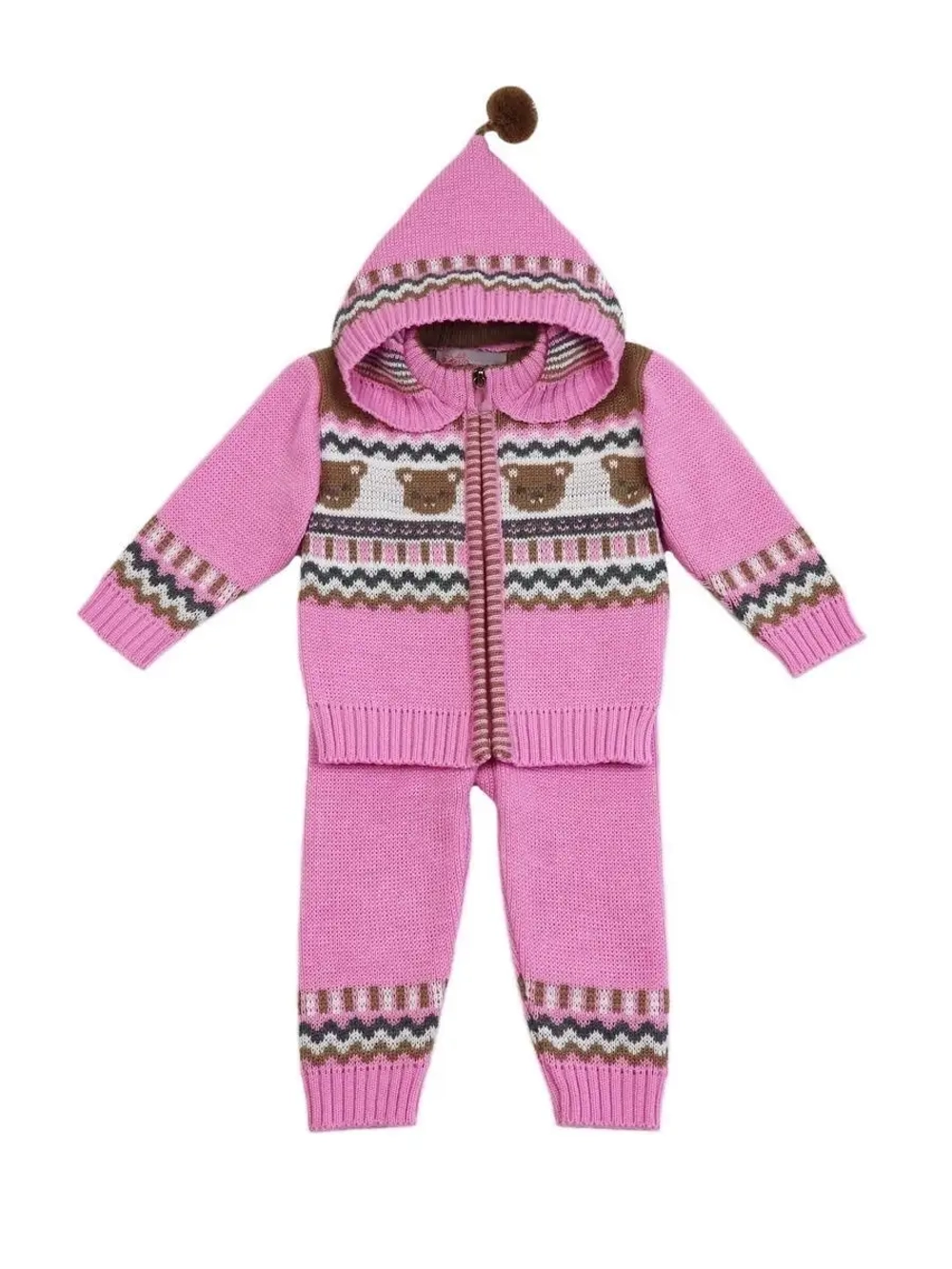 Костюм вязаный для малышей для новорожденных "Мишки"