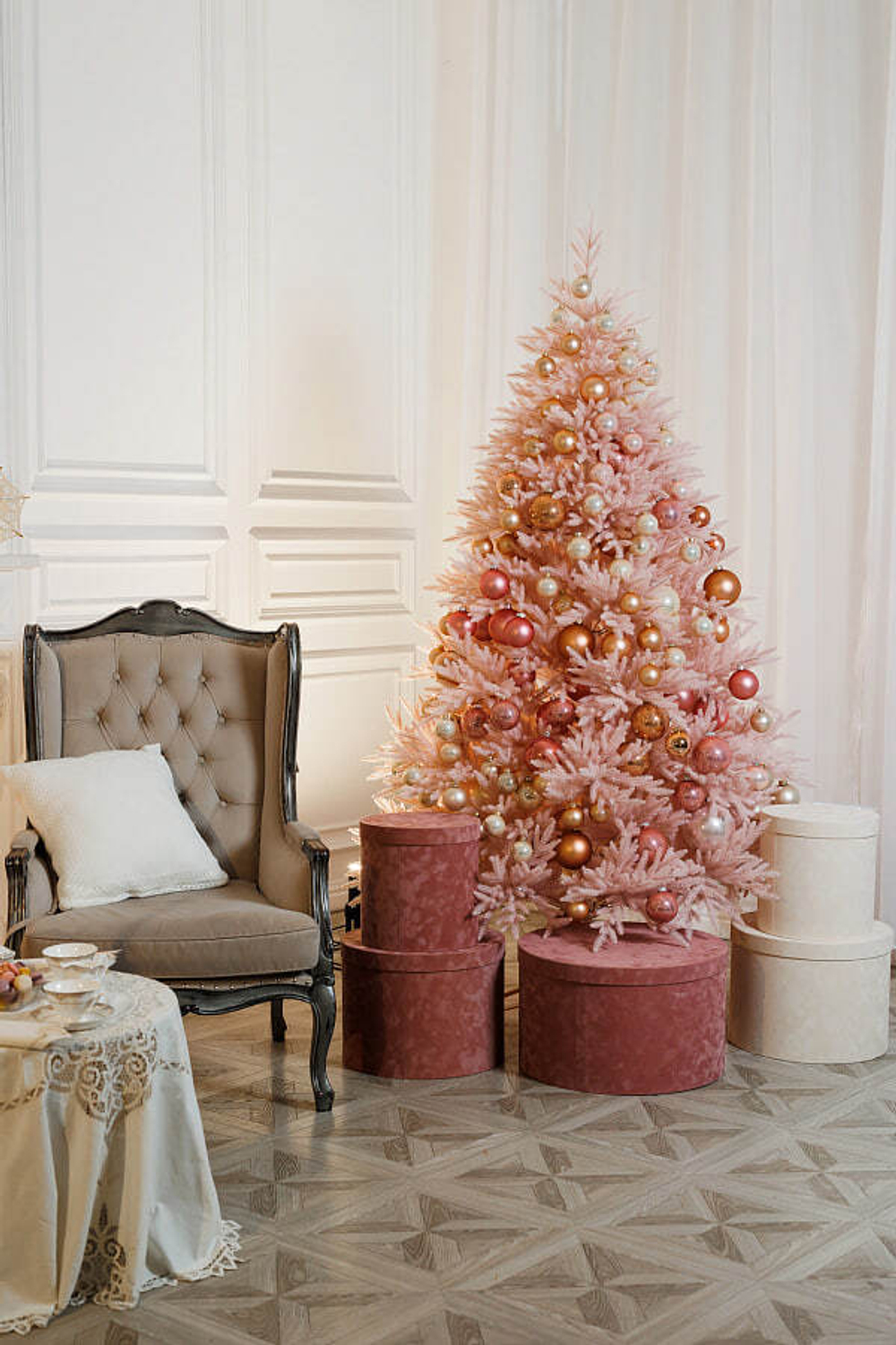 Ель искусственная Розовая 1,8 м подставка металл 100% Литые веточки МаксКристмас