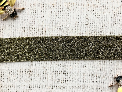 Лента лампасная люрекс трикотаж, ш. 2,5 см, черненое золото