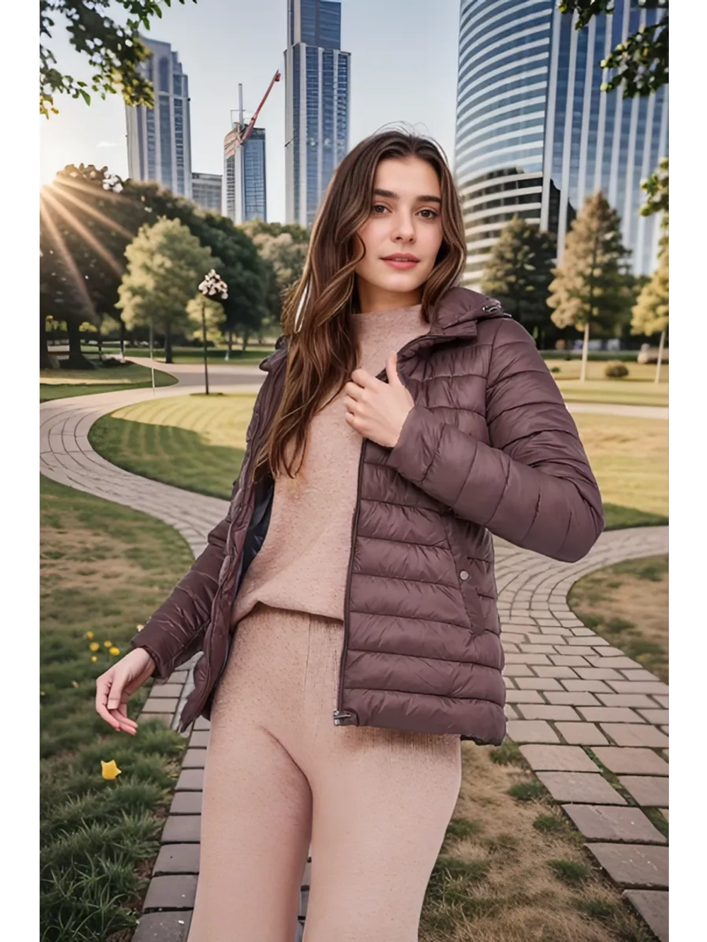 Куртка стеганая с капюшоном легкая