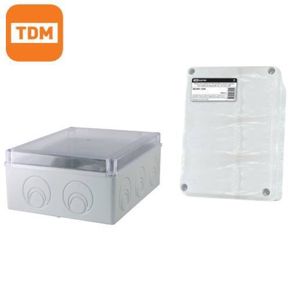 Распределительная коробка наружная 240х195х90 (прозр. крышка) TDM SQ1401-1276