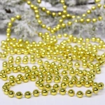 Бусы на елку 2,7м «Шарик» d-6мм, золото (pvc коробка)