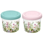 Банка с завинчивающейся крышкой 0,7л с декором Цветущий луг, Микс