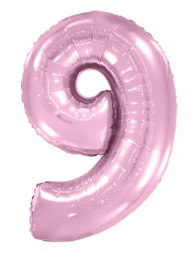 FM Шар 40'' / 102 см "Цифра 9" Розовый Макарунс (БГ-60)