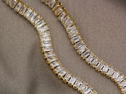 Серьги Вечерние "Дорожка" 75мм, со стразами