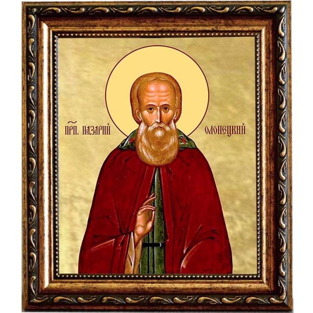 Назарий Олонецкий Преподобный. Икона на холсте.