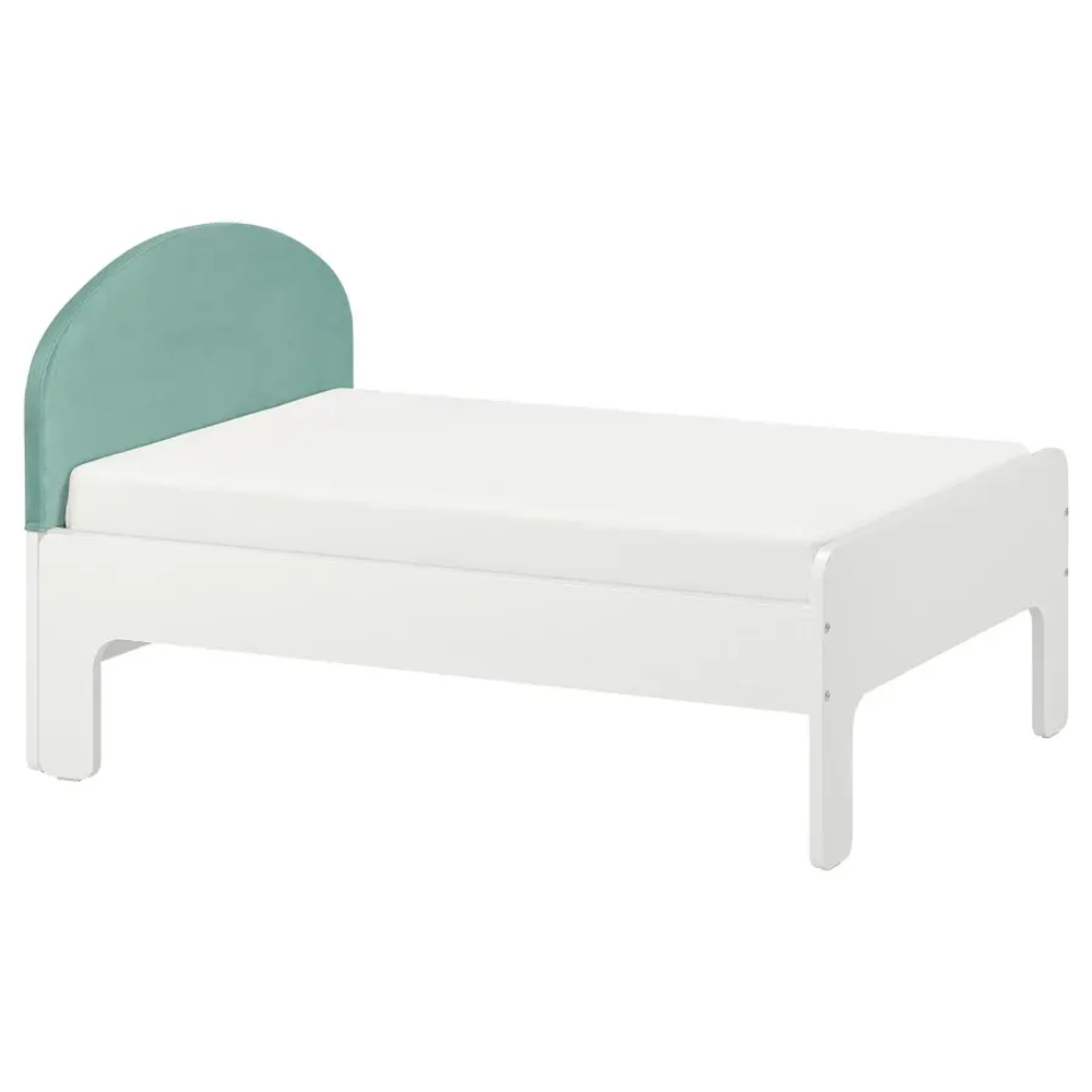 Выдвижной каркас кровати - SLÄKT/SLАKT  IKEA/ СЛЭКТ ИКЕА, 205х91х71 см, белый/зеленый