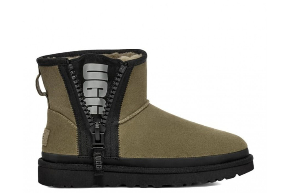 UGG Classic Mini Zipper Tape Logo Boot Burnt Olive