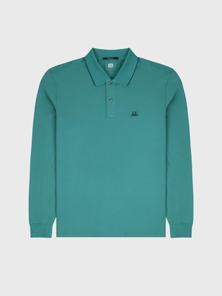 Поло с длинным рукавом C.P. Company Stretch Piquet Line Frosty Green