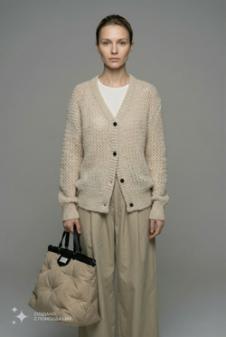 Вязаный кардиган с v-образным вырезом