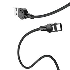USB - Type-C HOCO S8 Magnetic, 1.2м, круглый, 3.0A, нейлон, магнитный, цвет: чёрный