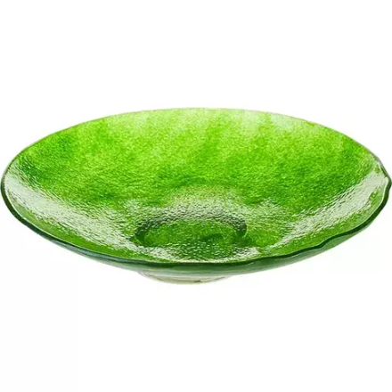 Блюдо сервировочное стекло D=330,H=55мм зелен