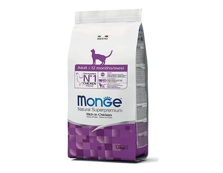 СУХОЙ  КОРМ ДЛЯ ВЗРОСЛЫХ КОШЕК, 1,5кг 4992 MONGE CAT ADULT/