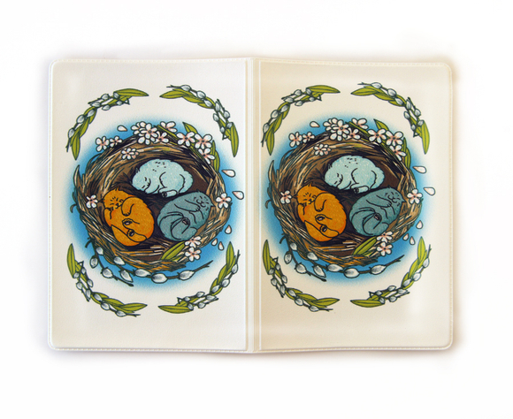 Обложка для паспорта "Весенние коты"