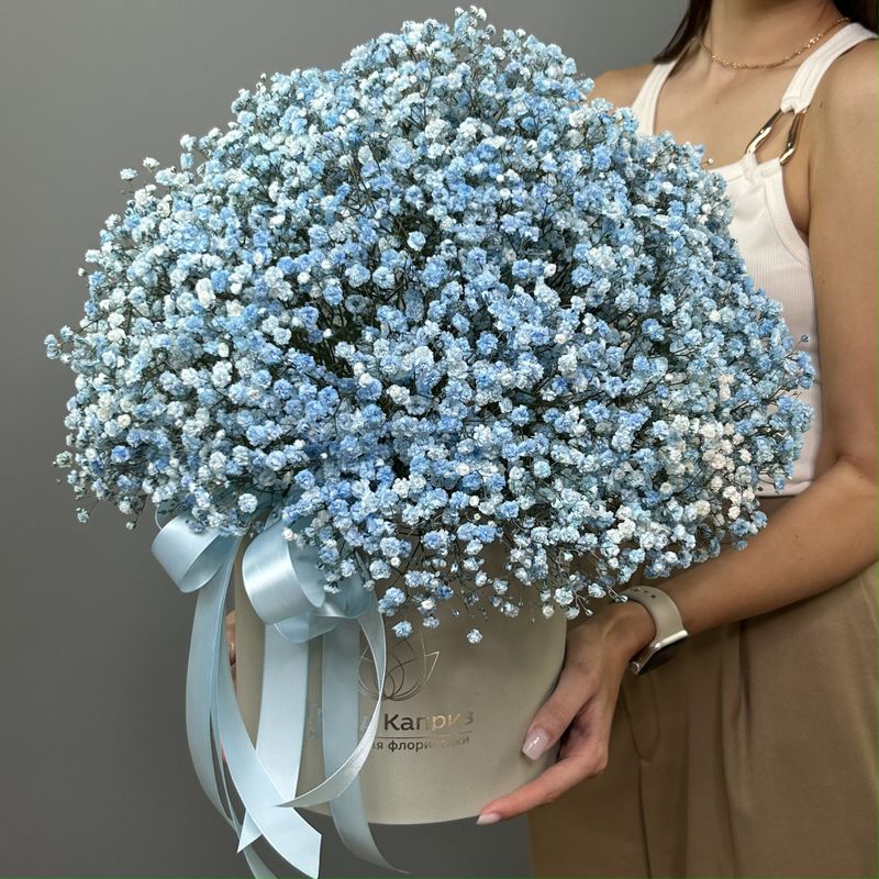 Композиция из голубой гипсофилы