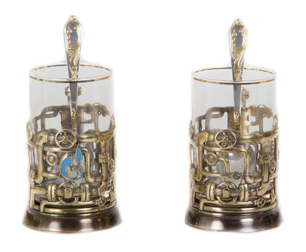 Чайная Пара "Газпром+Трубопровод"  в шкатулке