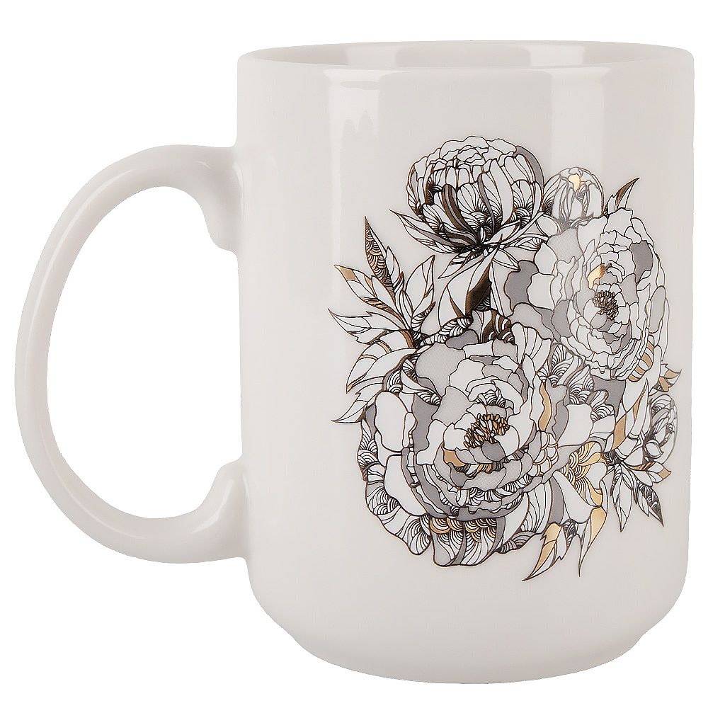 Кружка "Floristry" v=380мл (фарфор) (картонная цветная лента)