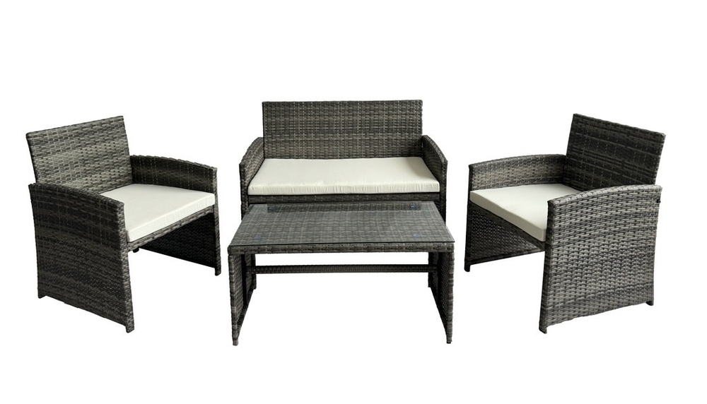 Набор мебели ротанг, 4 предмета, тёмно-серый, GM-M77